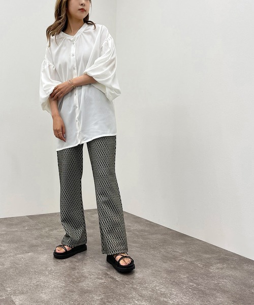 apres jour mignon(アプレジュールミニョン)の「2WAYオープンキーネックシャツ【ZOZOTOWN限定アイテム】【6PO】(シャツ/ブラウス・レディース・ブラック/オフホワイト/ダークブルー・フリー/X-LARGE)」の11枚目の写真