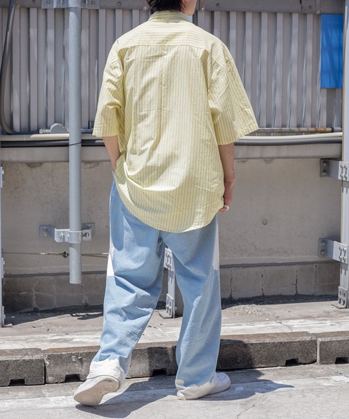 Perushu（ペルーシュ）の「サマーストライプルーズシャツ（シャツ/ブラウス・メンズ・ライトブルー/イエロー/ライトグリーン/ライトピンク・MEDIUM/LARGE）」の21枚目の写真