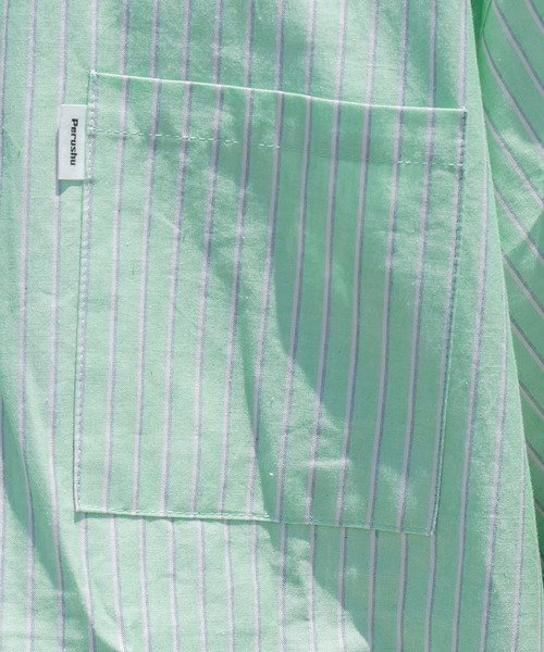 Perushu（ペルーシュ）の「サマーストライプルーズシャツ（シャツ/ブラウス・メンズ・ライトブルー/イエロー/ライトグリーン/ライトピンク・MEDIUM/LARGE）」の14枚目の写真