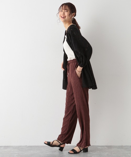 GLOBAL WORK（グローバルワーク）の「カットワークレースチュニック6分袖/950365（シャツ/ブラウス・レディース・ホワイト/ブラック/ライトグリーン・MEDIUM/LARGE）」の9枚目の写真