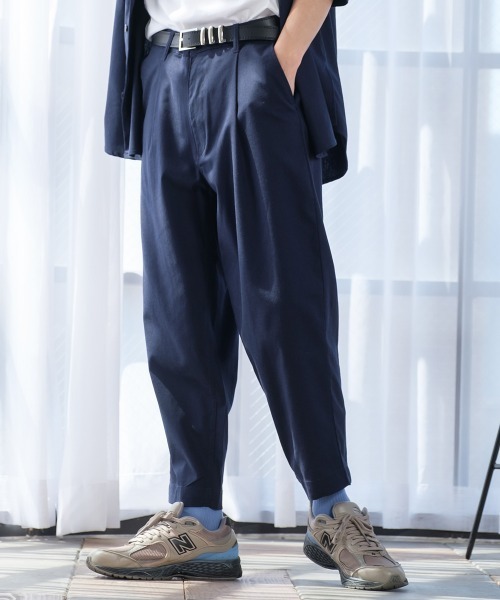 improves（インプローブス）の「麻レーヨン アンクルカット ワイド テーパードパンツ セットアップ対応（スラックス・メンズ・ライトグレー/ブラック/ネイビー/カーキ/ライトベージュ/キナリ・MEDIUM/LARGE）」の6枚目の写真