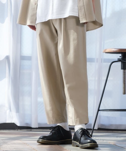 improves（インプローブス）の「麻レーヨン アンクルカット ワイド テーパードパンツ セットアップ対応（スラックス・メンズ・ライトグレー/ブラック/ネイビー/カーキ/ライトベージュ/キナリ・MEDIUM/LARGE）」の5枚目の写真