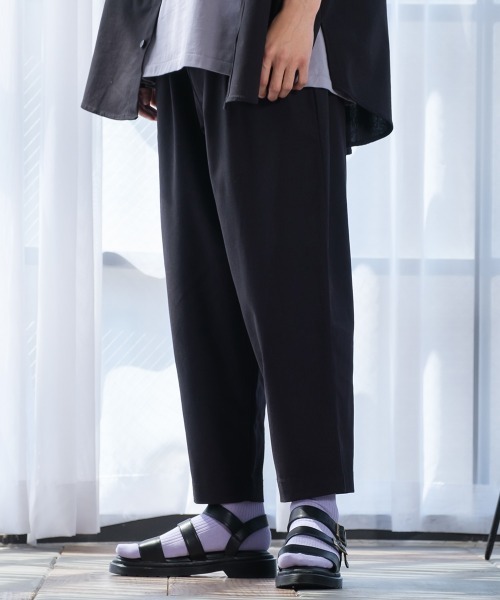 improves（インプローブス）の「麻レーヨン アンクルカット ワイド テーパードパンツ セットアップ対応（スラックス・メンズ・ライトグレー/ブラック/ネイビー/カーキ/ライトベージュ/キナリ・MEDIUM/LARGE）」の3枚目の写真