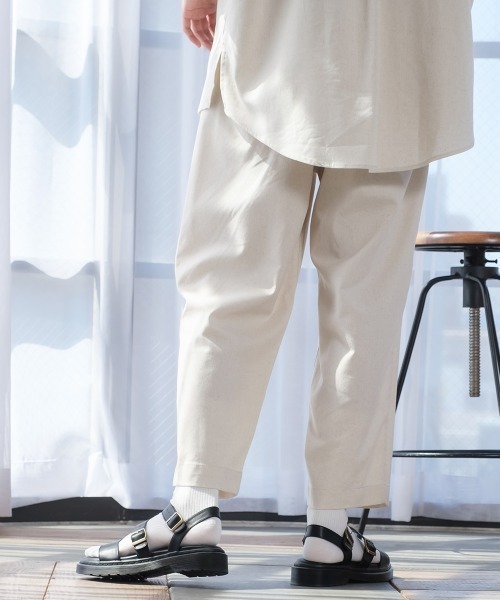 improves（インプローブス）の「麻レーヨン アンクルカット ワイド テーパードパンツ セットアップ対応（スラックス・メンズ・ライトグレー/ブラック/ネイビー/カーキ/ライトベージュ/キナリ・MEDIUM/LARGE）」の9枚目の写真