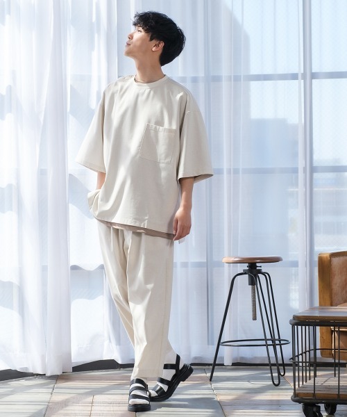 improves（インプローブス）の「麻レーヨン アンクルカット ワイド テーパードパンツ セットアップ対応（スラックス・メンズ・ライトグレー/ブラック/ネイビー/カーキ/ライトベージュ/キナリ・MEDIUM/LARGE）」の11枚目の写真