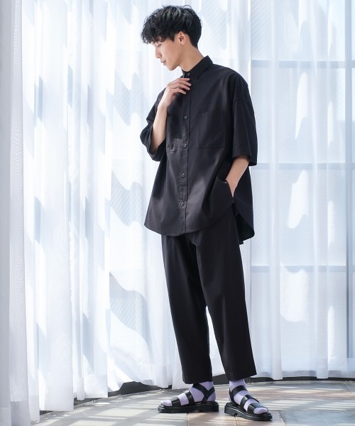 improves（インプローブス）の「麻レーヨン アンクルカット ワイド テーパードパンツ セットアップ対応（スラックス・メンズ・ライトグレー/ブラック/ネイビー/カーキ/ライトベージュ/キナリ・MEDIUM/LARGE）」の15枚目の写真