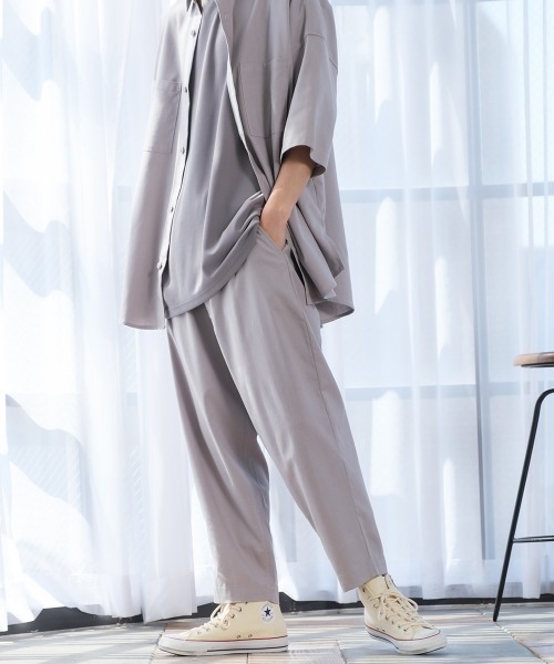 improves（インプローブス）の「麻レーヨン アンクルカット ワイド テーパードパンツ セットアップ対応（スラックス・メンズ・ライトグレー/ブラック/ネイビー/カーキ/ライトベージュ/キナリ・MEDIUM/LARGE）」の17枚目の写真