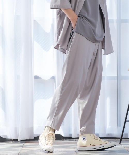 improves（インプローブス）の「麻レーヨン アンクルカット ワイド テーパードパンツ セットアップ対応（スラックス・メンズ・ライトグレー/ブラック/ネイビー/カーキ/ライトベージュ/キナリ・MEDIUM/LARGE）」の18枚目の写真