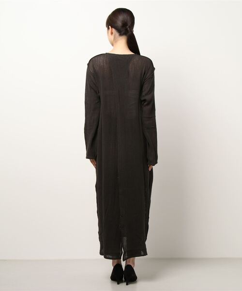 CAPRICIEUX LE'MAGE（カプリシューレマージュ）の「コットンネットバックカシュワンピース（ワンピース・レディース・オフホワイト/チャコールグレー・FREE）」の4枚目の写真