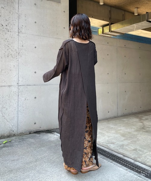 CAPRICIEUX LE'MAGE（カプリシューレマージュ）の「コットンネットバックカシュワンピース（ワンピース・レディース・オフホワイト/チャコールグレー・FREE）」の7枚目の写真