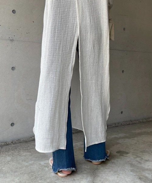 CAPRICIEUX LE'MAGE（カプリシューレマージュ）の「コットンネットバックカシュワンピース（ワンピース・レディース・オフホワイト/チャコールグレー・FREE）」の18枚目の写真