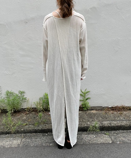 CAPRICIEUX LE'MAGE（カプリシューレマージュ）の「コットンネットバックカシュワンピース（ワンピース・レディース・オフホワイト/チャコールグレー・FREE）」の21枚目の写真