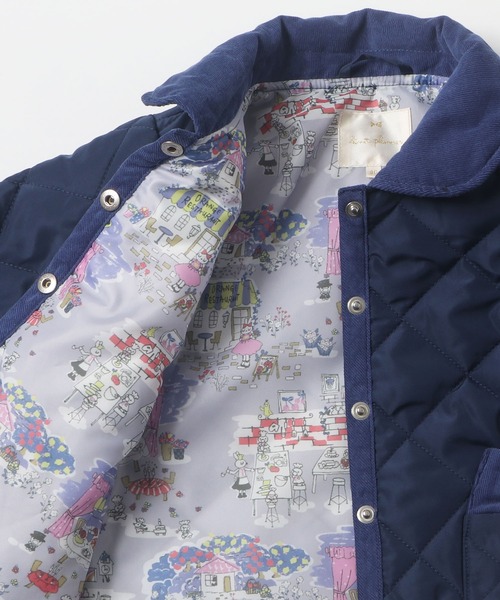 KP（ケーピー）の「mimiちゃんオレンジレストランプリント裏地付き中綿キルトジャケット(90cm)（ナイロンジャケット・キッズ・ブルー系その他/パープル系その他・90cm）」の7枚目の写真