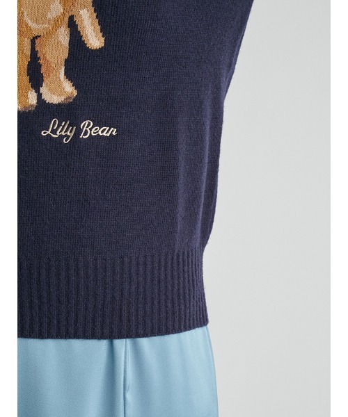 Lily Brown - Lily Brown　Lily Bearプルオーバー　　ブルー LILY BROWN（リリーブラウン）の「Lily Bearニットプルオーバー