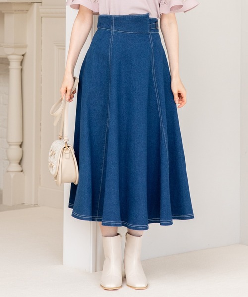 MISCH MASCH（ミッシュマッシュ）の「バックル付きデニムスカート（デニムスカート・レディース・ベージュ/ブルー・SMALL/MEDIUM）」の7枚目の写真