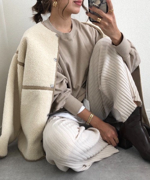 Re:EDIT(リエディ)の「ノーカラーコート(ノーカラーコート・レディース・アイボリー・LARGE)」の10枚目の写真