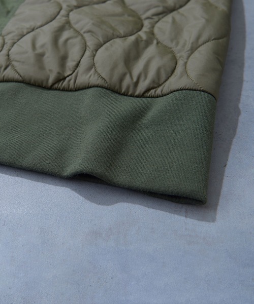 TOBILA（トビラ）の「ナイロン中綿キルトミリタリーコートユニセックス（ミリタリージャケット・レディース・カーキ/ブラック・M）」の19枚目の写真