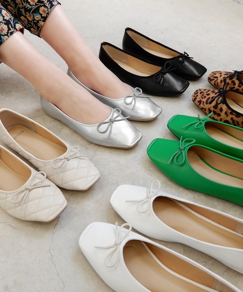 minia（ミニア）の「トゥステッチフラットパンプス　◆（パンプス・レディース・ブラック/ブラック系1/アイボリー/ホワイト系1/ブラウン系1/ピンク系1/レオパード/グリーン/シルバー/ホワイト/パープル/ゴールド/シルバー系1・S/LL/L/M）」の10枚目の写真