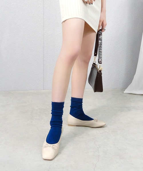 minia（ミニア）の「トゥステッチフラットパンプス　◆（パンプス・レディース・ブラック/ブラック系1/アイボリー/ホワイト系1/ブラウン系1/ピンク系1/レオパード/グリーン/シルバー/ホワイト/パープル/ゴールド/シルバー系1・S/LL/L/M）」の21枚目の写真