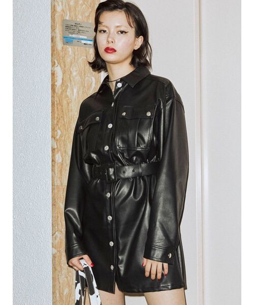 jouetie（ジュエティ）の「フロントボタンミニワンピース（ワンピース・レディース・ブラック/レッド/インディゴブルー/クリア・MEDIUM）」の15枚目の写真