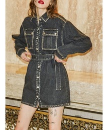 フロントボタンミニワンピース