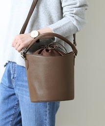バケツ型スカーフ付きショルダーバッグ