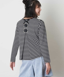 a.v.v（アーヴェヴェ）の「[100-130]【カットソー人気No.1】バックレースアップカットソー（Tシャツ/カットソー・キッズ）」
