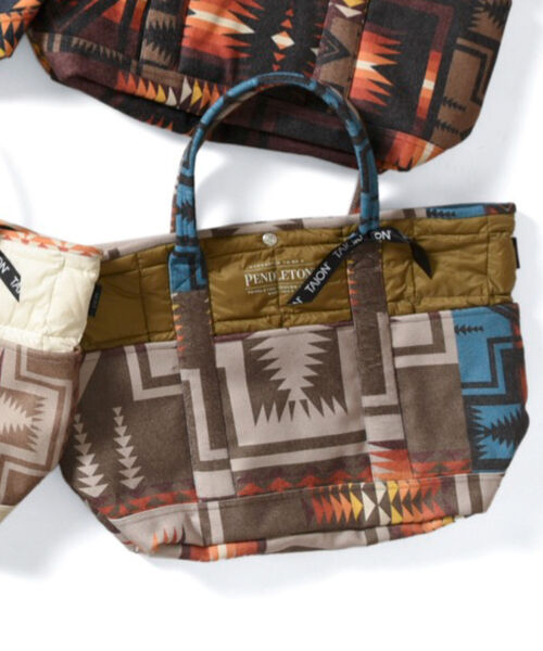 PENDLETON（ペンドルトン）の「【TAION】×【PENDLETON】コンビネーショントート #PDT-TON-213003（トートバッグ・メンズ・ホワイト系その他4/ブラック系その他3/ベージュ系その他3/グリーン系その他3/ブルー系その他7/レッド系その他3・FREE）」の4枚目の写真