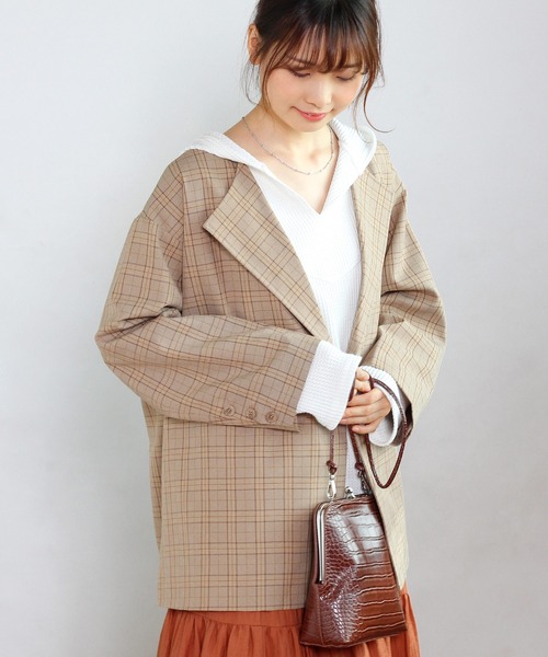 Crisp(クリスプ)の「オーバーテーラードジャケット(テーラードジャケット・レディース・ブラウン/カーキ・FREE)」の1枚目の写真