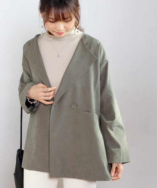 Crisp(クリスプ)の「オーバーテーラードジャケット(テーラードジャケット・レディース・ブラウン/カーキ・FREE)」の3枚目の写真