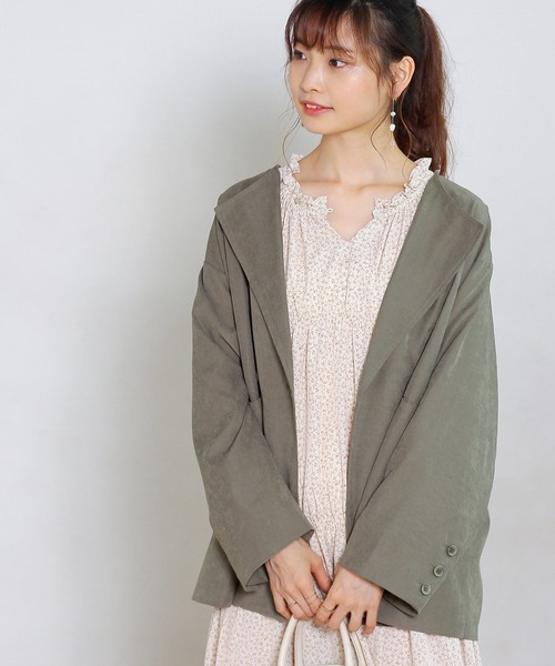 Crisp(クリスプ)の「オーバーテーラードジャケット(テーラードジャケット・レディース・ブラウン/カーキ・FREE)」の4枚目の写真