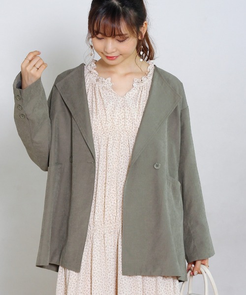 Crisp(クリスプ)の「オーバーテーラードジャケット(テーラードジャケット・レディース・ブラウン/カーキ・FREE)」の15枚目の写真