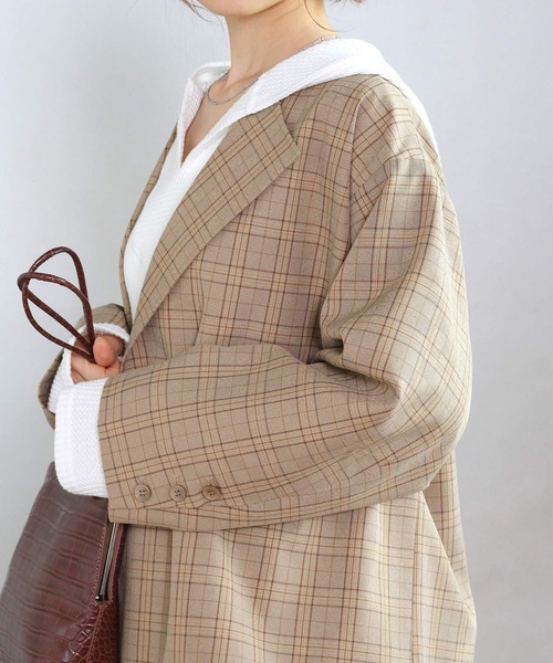 Crisp(クリスプ)の「オーバーテーラードジャケット(テーラードジャケット・レディース・ブラウン/カーキ・FREE)」の16枚目の写真