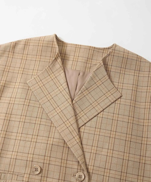 Crisp(クリスプ)の「オーバーテーラードジャケット(テーラードジャケット・レディース・ブラウン/カーキ・FREE)」の18枚目の写真