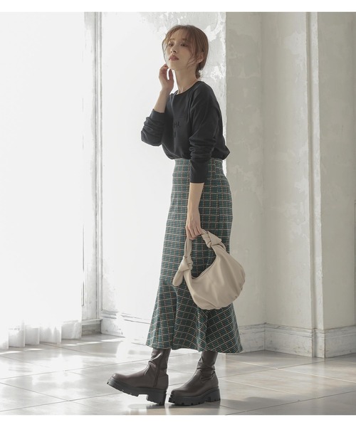 KOBE LETTUCE（コウベレタス）の「トラックソールストレッチミドルブーツ（ブーツ・レディース・ブラック/ブラウン/ライトベージュ・LL/S/M/L）」の8枚目の写真