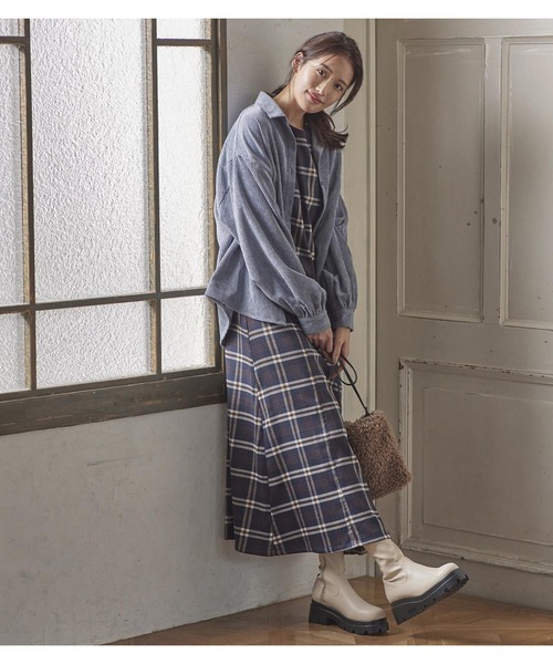 KOBE LETTUCE（コウベレタス）の「トラックソールストレッチミドルブーツ（ブーツ・レディース・ブラック/ブラウン/ライトベージュ・LL/S/M/L）」の6枚目の写真