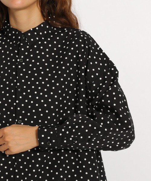 ichi(イチ)の「【ichi(イチ)】ランダムドットシャツ(シャツ/ブラウス・レディース・ブラック/カーキ・FREE)」の12枚目の写真