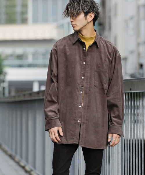 ADMIX/ATELIER SAB MEN(アドミックスアトリエサブメン)の「【no sweat.×ADMIX/ATELIER SAB MEN】コラボ 細コーデュロイ レギュラーカラー シャツ(シャツ/ブラウス・メンズ・ブラック/ネイビー/ブラウン/オフホワイト/グリーン・48/50/52)」の1枚目の写真