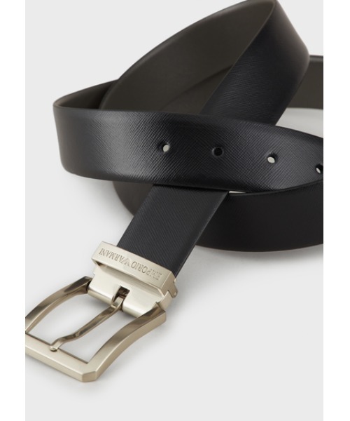 EMPORIO ARMANI（エンポリオアルマーニ）の「【エンポリオ アルマーニ】EMPORIO ARMANI スクエアバックルベルト（ベルト・メンズ・ブラック×ブルー/ブラック・FREE）」の5枚目の写真