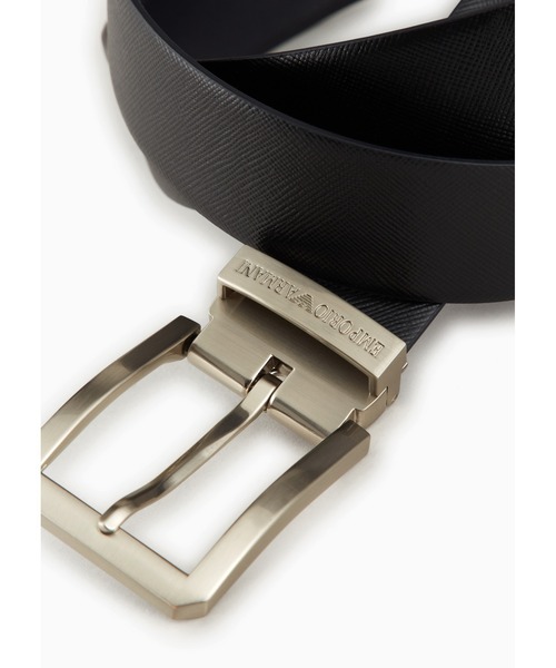EMPORIO ARMANI（エンポリオアルマーニ）の「【エンポリオ アルマーニ】EMPORIO ARMANI スクエアバックルベルト（ベルト・メンズ・ブラック×ブルー/ブラック・FREE）」の7枚目の写真