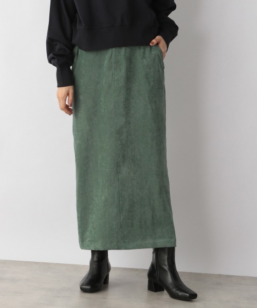 LOWRYS FARM（ローリーズファーム）の「ベロアライクタイトスカート　215991（スカート・レディース・パープル/グリーン/アイボリー/グレー・MEDIUM/LARGE）」の4枚目の写真