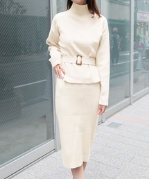 Julia Boutique | ウエストマークトップス×タイトスカートセットアップ/21566(アンサンブル)