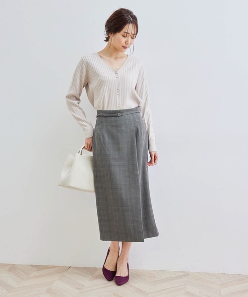 CELINE グレー ラップスカート 36 オニールオブダブリン O'NEIL of DUBLIN ラップスカート （Grey