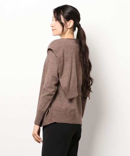 Samansa Mos2（サマンサ モスモス）の「着回しセットニットケープ＆カーディガン（アンサンブル・レディース・ブラック/ブルー/モカ・ﾌﾘ-）」の4枚目の写真