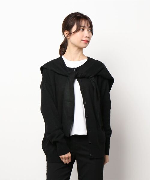 Samansa Mos2（サマンサ モスモス）の「着回しセットニットケープ＆カーディガン（アンサンブル・レディース・ブラック/ブルー/モカ・ﾌﾘ-）」の9枚目の写真