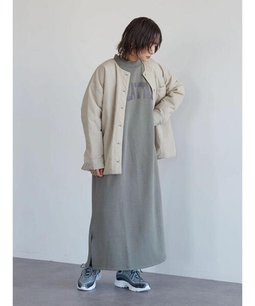 Green　Parks（グリーンパークス）の「ノーカラー薄綿シャツブルゾン＊（ブルゾン・レディース・チャコールグレー/ブラック/ライトベージュ・FREE）」の21枚目の写真