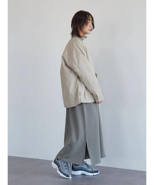 Green　Parks（グリーンパークス）の「ノーカラー薄綿シャツブルゾン＊（ブルゾン・レディース・チャコールグレー/ブラック/ライトベージュ・FREE）」の22枚目の写真