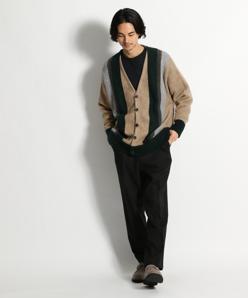 niko and...（ニコアンド）の「ストライプBIGVネックカーディガン2（カーディガン/ボレロ・メンズ・ベージュ/グレー/ネイビー/ブラウン・MEDIUM/LARGE）」の5枚目の写真