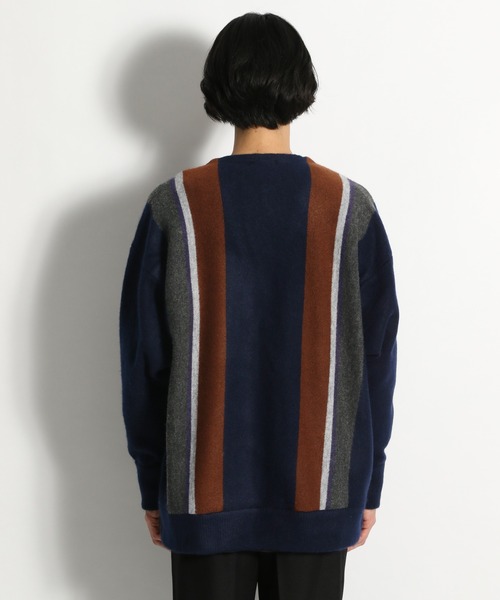 niko and...（ニコアンド）の「ストライプBIGVネックカーディガン2（カーディガン/ボレロ・メンズ・ベージュ/グレー/ネイビー/ブラウン・MEDIUM/LARGE）」の16枚目の写真