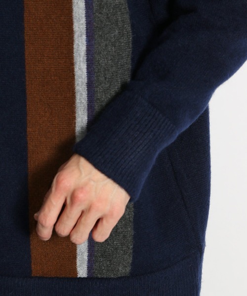 niko and...（ニコアンド）の「ストライプBIGVネックカーディガン2（カーディガン/ボレロ・メンズ・ベージュ/グレー/ネイビー/ブラウン・MEDIUM/LARGE）」の13枚目の写真